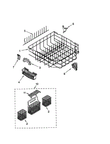 Lower Rack parts for Kenmore Dishwasher 665.16959000 (66516959000, 665 16959000) from AppliancePartsPros.com