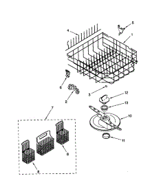 Lower Dishrack parts for Kenmore Dishwasher 665.16964990 (66516964990, 665 16964990) from AppliancePartsPros.com