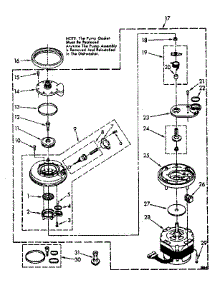 Pump And Motor parts for Kenmore Dishwasher 665.1696581 (6651696581, 665 1696581) from AppliancePartsPros.com