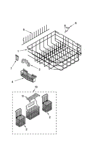 Lower Rack Parts parts for Kenmore Dishwasher 665.16972200 (66516972200, 665 16972200) from AppliancePartsPros.com