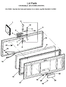Lid parts for Kenmore Freezer 253.9103384 (2539103384, 253 9103384) from AppliancePartsPros.com