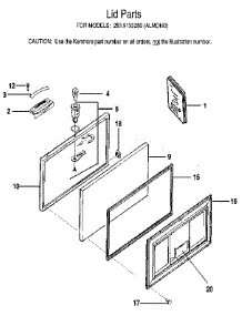 Lid parts for Kenmore Freezer 253.9133280 (2539133280, 253 9133280) from AppliancePartsPros.com
