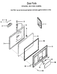 Door parts for Kenmore Freezer 253.9133380 (2539133380, 253 9133380) from AppliancePartsPros.com