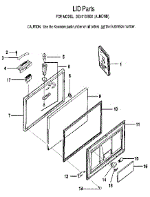 Lid parts for Kenmore Freezer 253.9133580 (2539133580, 253 9133580) from AppliancePartsPros.com
