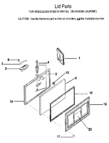 Lid parts for Kenmore Freezer 253.9135310 (2539135310, 253 9135310) from AppliancePartsPros.com