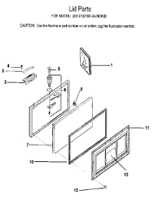 Lid parts for Kenmore Freezer 253.9139180 (2539139180, 253 9139180) from AppliancePartsPros.com