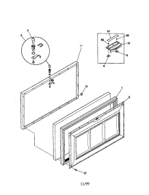 Door parts for Kenmore Freezer 253.9185111 (2539185111, 253 9185111) from AppliancePartsPros.com