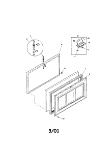 Door parts for Kenmore Freezer 253.9185114 (2539185114, 253 9185114) from AppliancePartsPros.com