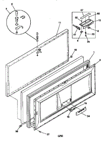 Door parts for Kenmore Freezer 253.9185211 (2539185211, 253 9185211) from AppliancePartsPros.com
