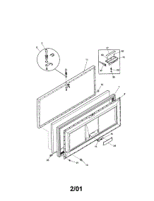 Door parts for Kenmore Freezer 253.9185214 (2539185214, 253 9185214) from AppliancePartsPros.com