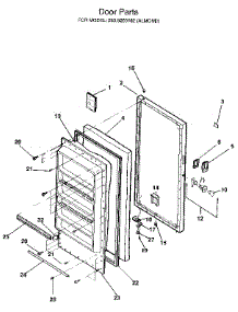 Door parts for Kenmore Freezer 253.9200182 (2539200182, 253 9200182) from AppliancePartsPros.com