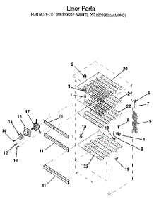 Liner parts for Kenmore Freezer 253.9206212 (2539206212, 253 9206212) from AppliancePartsPros.com