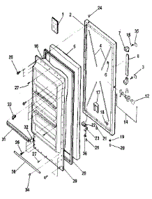 Door parts for Kenmore Freezer 253.9206213 (2539206213, 253 9206213) from AppliancePartsPros.com