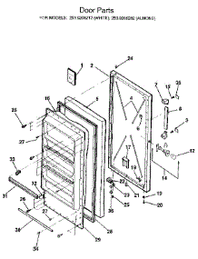 Door parts for Kenmore Freezer 253.9206282 (2539206282, 253 9206282) from AppliancePartsPros.com