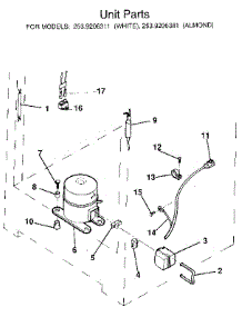 Unit parts for Kenmore Freezer 253.9206311 (2539206311, 253 9206311) from AppliancePartsPros.com