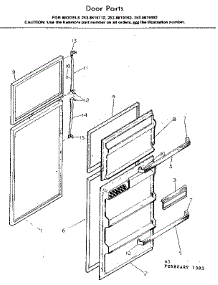 Door Parts parts for Kenmore Refrigerator 253.8619182 (2538619182, 253 8619182) from AppliancePartsPros.com