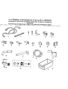 Ice Maker Installation Parts Kit #8085A parts for Kenmore Refrigerator 253.8624172 (2538624172, 253 8624172) from AppliancePartsPros.com