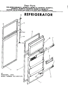 Door Parts parts for Kenmore Refrigerator 253.8627151 (2538627151, 253 8627151) from AppliancePartsPros.com