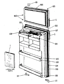 Door parts for Kenmore Refrigerator 363.9600210 (3639600210, 363 9600210) from AppliancePartsPros.com