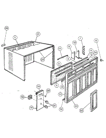 Cabinet And Front Panel parts for Kenmore Air Conditioner 253.8705080 (2538705080, 253 8705080) from AppliancePartsPros.com