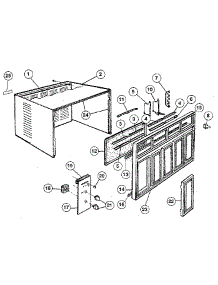 Cabinet And Front Panel parts for Kenmore Air Conditioner 253.8705090 (2538705090, 253 8705090) from AppliancePartsPros.com