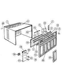 Cabinet And Front Panel parts for Kenmore Air Conditioner 253.8706111 (2538706111, 253 8706111) from AppliancePartsPros.com