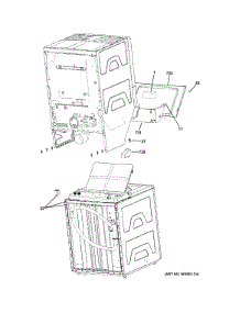 Cabinet (3) parts for Kenmore Washer Dryer Combo 266.1532312 (2661532312, 266 1532312) from AppliancePartsPros.com