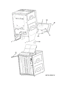 Cabinet (3) parts for Kenmore Washer Dryer Combo 267.1532210 (2671532210, 267 1532210) from AppliancePartsPros.com