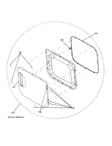 Door Assembly parts for Kenmore Washer Dryer Combo 267.1532412 (2671532412, 267 1532412) from AppliancePartsPros.com