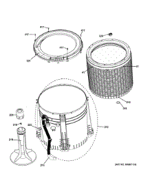 Tub, Basket & Agitator parts for Kenmore Washer Dryer Combo 267.1532412 (2671532412, 267 1532412) from AppliancePartsPros.com