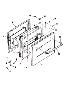 Visi-Bake Upper Oven And Lower Broiler Door parts for Kenmore Range 278.3248216 (2783248216, 278 3248216) from AppliancePartsPros.com