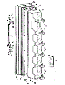 Door parts for Kenmore Refrigerator 363.8580681 (3638580681, 363 8580681) from AppliancePartsPros.com