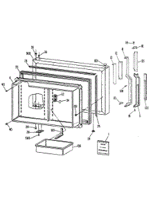 Freezer Door parts for Kenmore Refrigerator 363.8655611 (3638655611, 363 8655611) from AppliancePartsPros.com