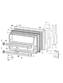 Freezer Door parts for Kenmore Refrigerator 363.8691511 (3638691511, 363 8691511) from AppliancePartsPros.com