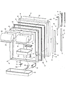 Fresh Food Door parts for Kenmore Refrigerator 363.8692784 (3638692784, 363 8692784) from AppliancePartsPros.com
