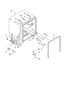 Tub And Frame Parts parts for Kenmore Dishwasher 665.13633K900 (66513633K900, 665 13633K900) from AppliancePartsPros.com