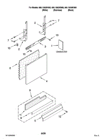 Door And Panel Parts parts for Kenmore Dishwasher 665.13639K900 (66513639K900, 665 13639K900) from AppliancePartsPros.com