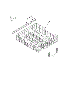 Upper Rack And Track Parts parts for Kenmore Dishwasher 665.13689K601 (66513689K601, 665 13689K601) from AppliancePartsPros.com