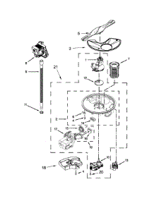 Pump, Washarm And Motor Parts parts for Kenmore Dishwasher 665.13693N411 (66513693N411, 665 13693N411) from AppliancePartsPros.com