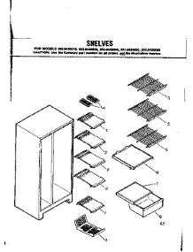 Shelves parts for Kenmore Refrigerator 253.8439040 (2538439040, 253 8439040) from AppliancePartsPros.com