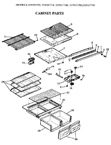 Cabinet parts for Kenmore Refrigerator 253.9337700 (2539337700, 253 9337700) from AppliancePartsPros.com