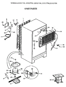 Unit parts for Kenmore Refrigerator 253.9337710 (2539337710, 253 9337710) from AppliancePartsPros.com