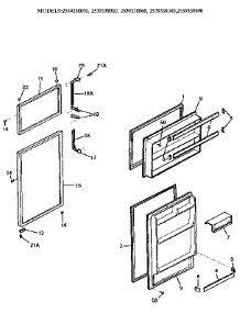 Door parts for Kenmore Refrigerator 253.9338000 (2539338000, 253 9338000) from AppliancePartsPros.com