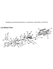 Ice Maker parts for Kenmore Refrigerator 253.9338100 (2539338100, 253 9338100) from AppliancePartsPros.com
