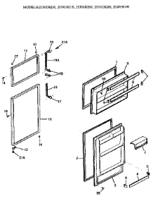 Door parts for Kenmore Refrigerator 253.9338260 (2539338260, 253 9338260) from AppliancePartsPros.com