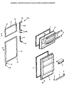 Door parts for Kenmore Refrigerator 253.9338700 (2539338700, 253 9338700) from AppliancePartsPros.com
