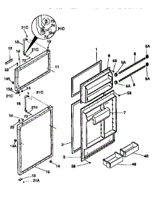 Doors parts for Kenmore Refrigerator 253.9346440 (2539346440, 253 9346440) from AppliancePartsPros.com
