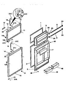 Doors parts for Kenmore Refrigerator 253.9346480 (2539346480, 253 9346480) from AppliancePartsPros.com