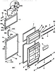 Doors parts for Kenmore Refrigerator 253.9768003 (2539768003, 253 9768003) from AppliancePartsPros.com