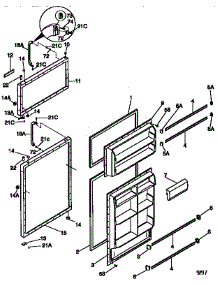 Doors parts for Kenmore Refrigerator 253.9768013 (2539768013, 253 9768013) from AppliancePartsPros.com